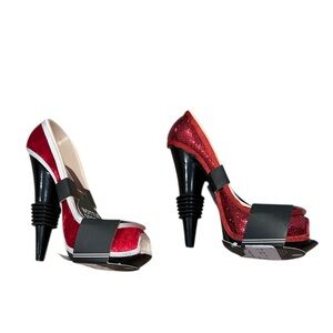 Wine Stoppers -Elegant Red Peep-Toe Stiletto